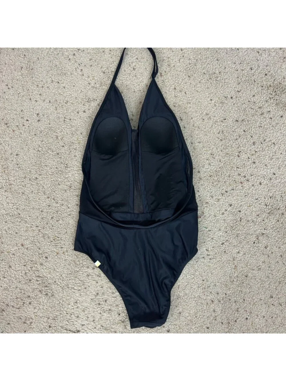 Summersalt Black 1 Piece Swim Suit Sheer Panel Size 8 Women's